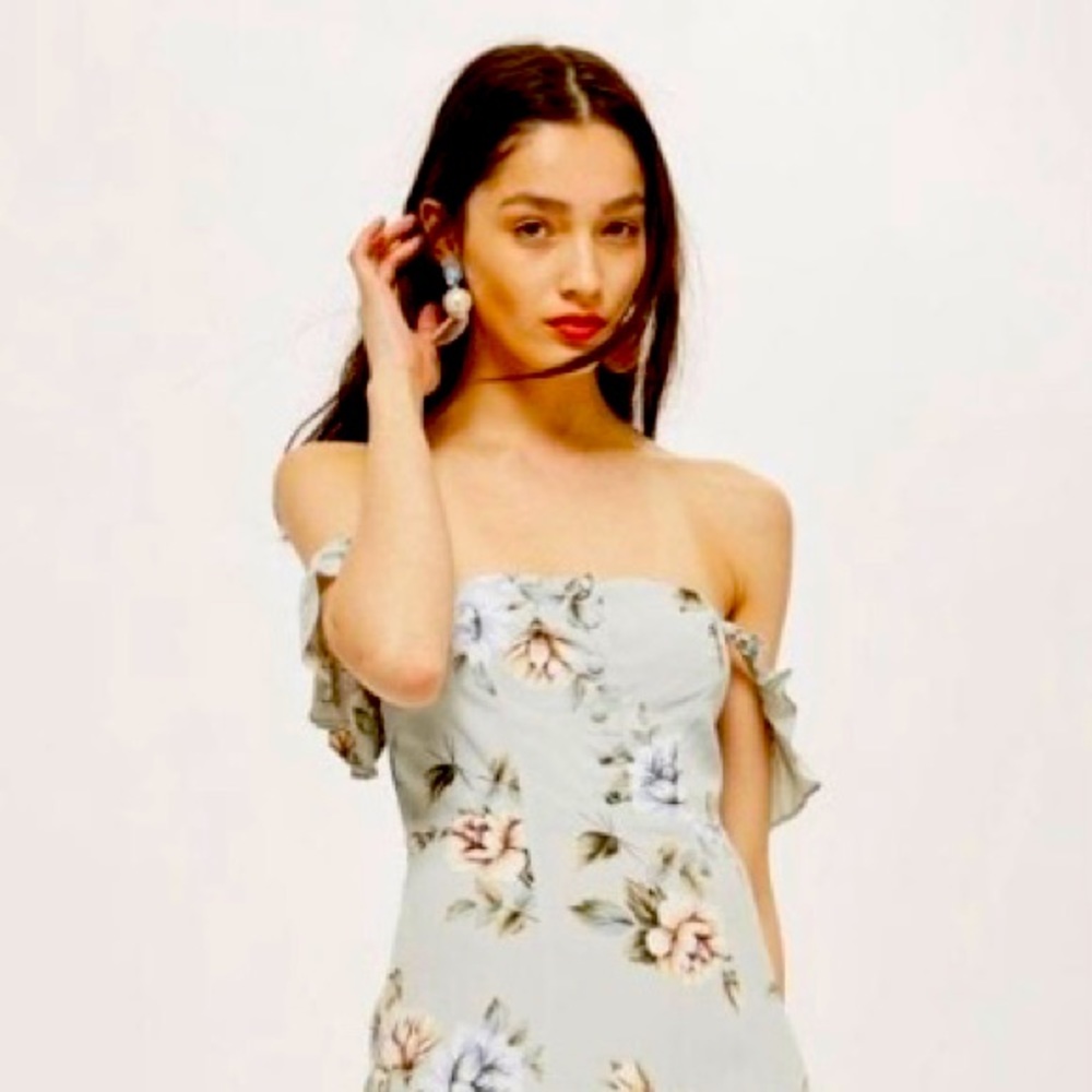 Flynn Skye Bardot Maxi Dress in Sage